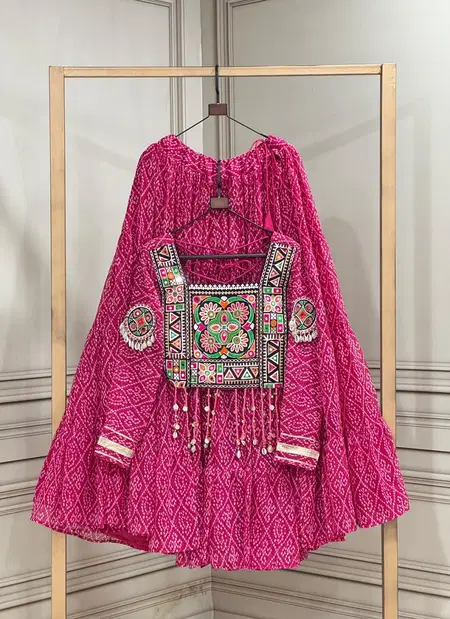 Ka 5080 Georgette Bandhni Print Navratri Lehenga Choli Collections